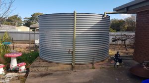 Old Leaking galvanised steel rainwater tank