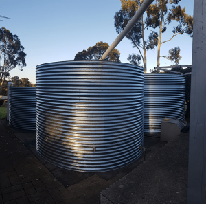 2 galvanised rainwater tanks at prospect hill sa all plumbed in