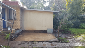 Concrete base ready for the rainwater tank