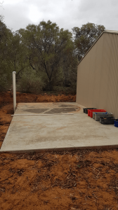 concrete base for rainwater tank